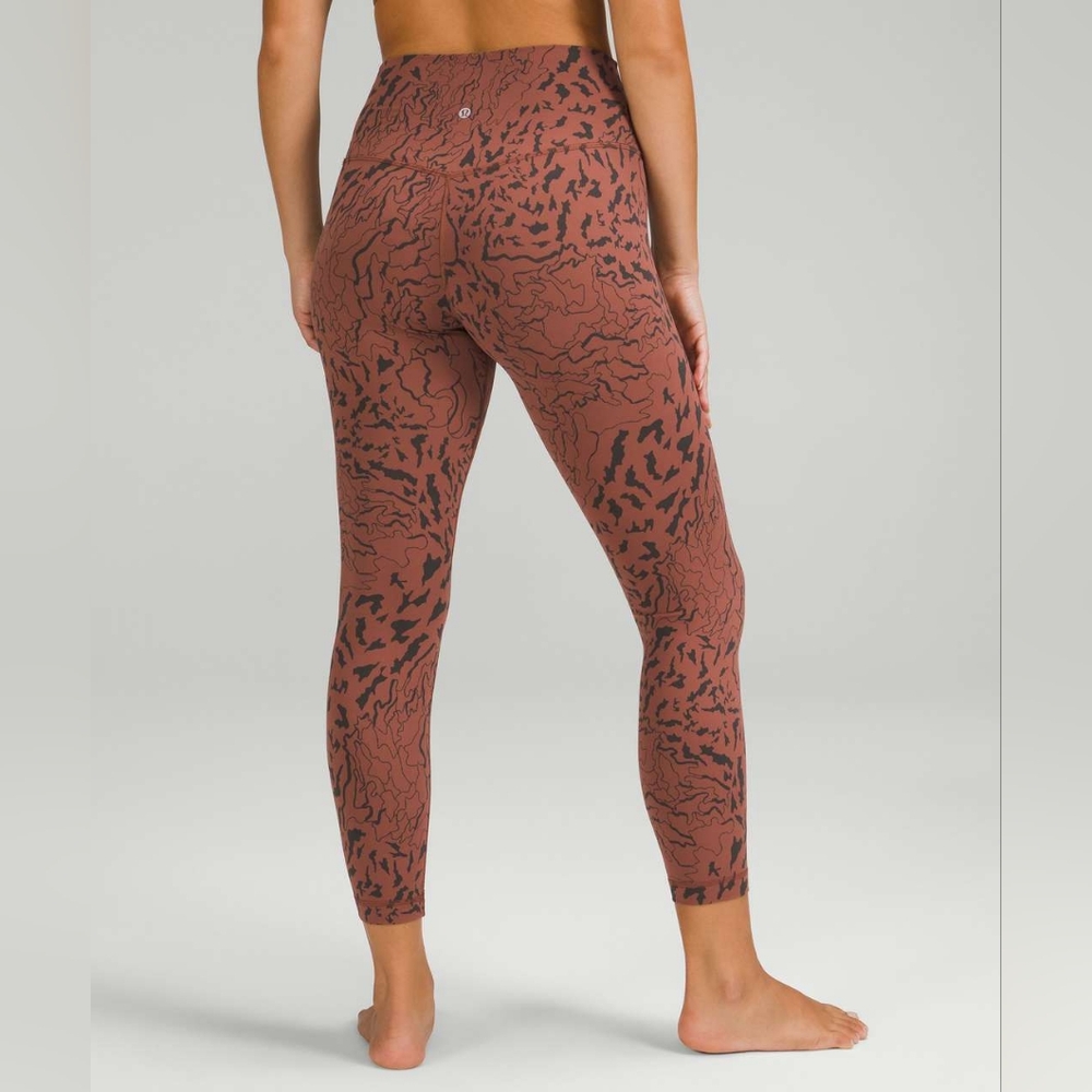 Lululemon Align HRise 25" Camo Contour Jacquard Ancient Copper Graphite Grey
